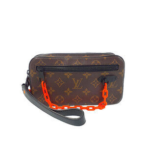 Louis Vuitton Monogram Leather Brown Pochette Volga Clutch Bag